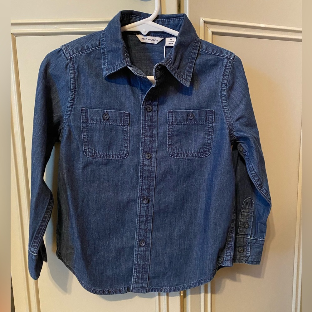 Janie And Jack Denim Button Shirt NWT